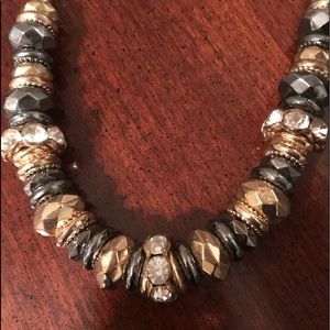 Bling necklace!  Like new. Charcoal , gold, cubic.